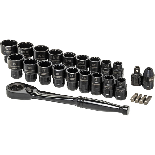 Ensemble d'outils pour m&eacute;canicien, 25 Mcx, Prise de 3/8" Les Fournitures Industrielles Méga