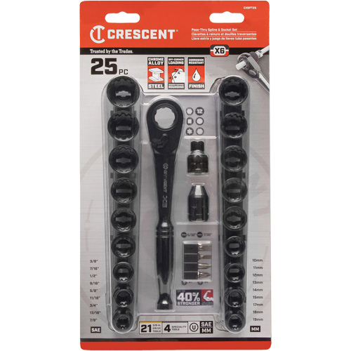 Ensemble d'outils pour m&eacute;canicien, 25 Mcx, Prise de 3/8" Les Fournitures Industrielles Méga
