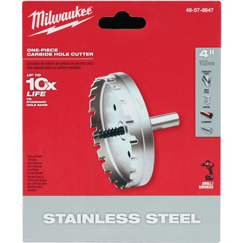 One-Piece Carbide Hole Cutters, 4", 3/16" Depth of Cut Les Fournitures Industrielles Méga