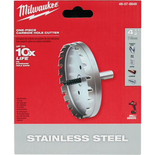 One-Piece Carbide Hole Cutters, 4-1/2", 3/16" Depth of Cut Les Fournitures Industrielles Méga