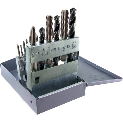 DRILLCO Tap & Drill Set, 18 Pieces Les Fournitures Industrielles Méga