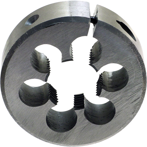 DRILLCO Round Adjustable Pipe Die, 1/2" Dia., 1-1/2"-11 Thread, High Speed Steel Les Fournitures Industrielles Méga