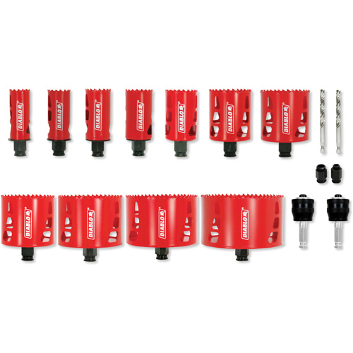Plumber's Bi-Metal Hole Saw Set, 17 Pieces Les Fournitures Industrielles Méga