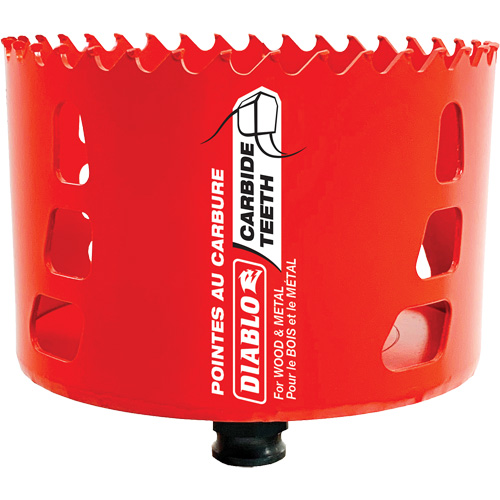 Scie cloche pour bois et m&eacute;tal, 4", Profondeur de la coupe 2-3/8", Carbure Les Fournitures Industrielles Méga