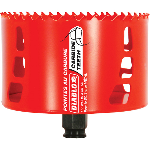 Scie cloche pour bois et m&eacute;tal, 4-1/4", Profondeur de la coupe 2-3/8", Carbure Les Fournitures Industrielles Méga