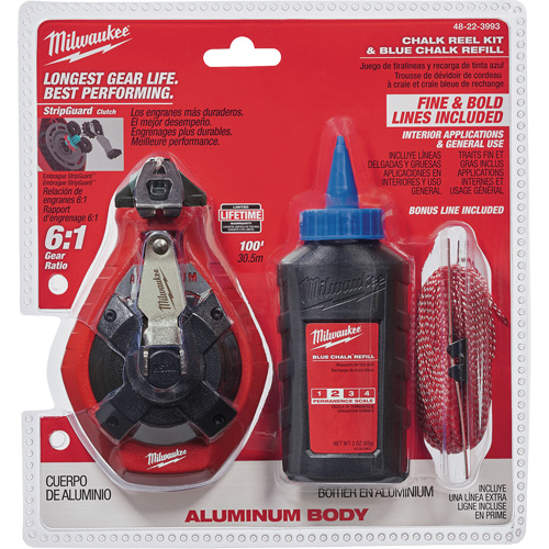 Trousse de cordeau &agrave; craie avec ligne en prime Les Fournitures Industrielles Méga