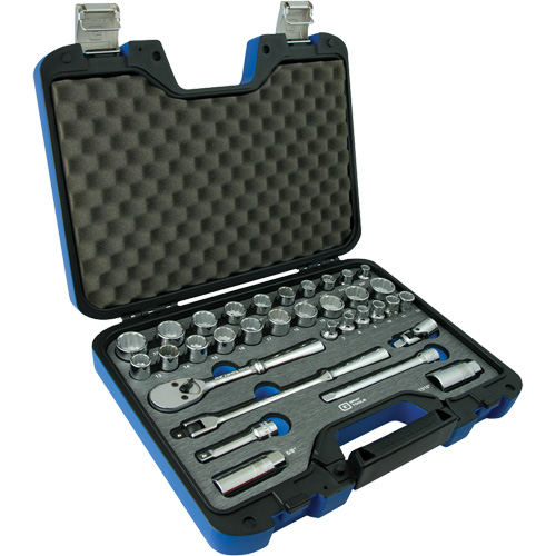 Jeu d'Accessoires pour douilles SAE & m&eacute;triques &agrave; 12 pans, 33 Mcx, Prise de 3/8" Les Fournitures Industrielles Méga