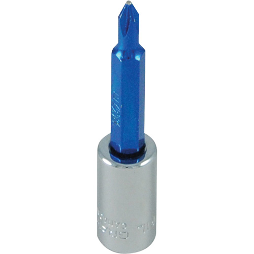 Douille tournevis &agrave; embout bleu, Phillips, #1, Prise 1/4" Les Fournitures Industrielles Méga