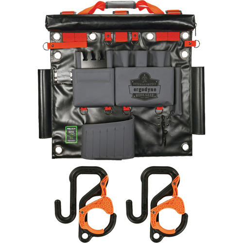 Arsenal 5711 Bucket Truck Tool Board with 2" Locking Aerial Bucket Hooks Kit, Nylon, 8 Pockets, Grey Les Fournitures Industrielles Méga