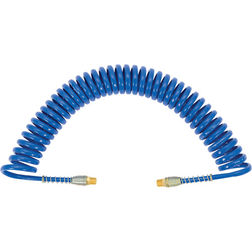 APUB-1425 Tuyau d'air en serpentin avec raccords pivotants et ressort de protection, Air, 1/4" DI x 25' lo, Polyur&eacute;thane Les Fournitures Industrielles Méga