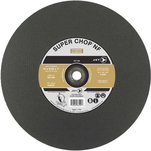 A30NF Super Chop Cut-Off Wheel, 14" x 3/32", 1" Arbor, Type 1, 4400 RPM Les Fournitures Industrielles Méga