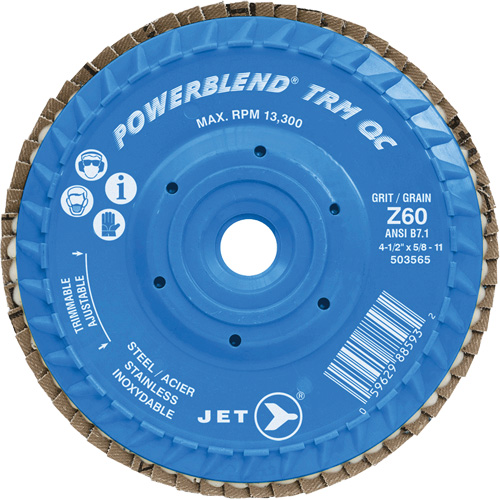 Disque &agrave; feuillets PowerBlend TRM QC ajustable, 5" x 5/8"-11, Type 27, Grain Z60, Alumine de zirconium Les Fournitures Industrielles Méga
