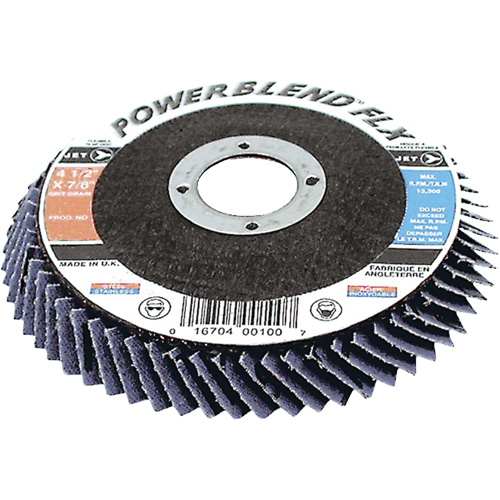 Disques &agrave; lamelles haute performance PowerBlend FLX, 4-1/2" x Type 27, Grain Z120, Zirconium Les Fournitures Industrielles Méga