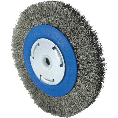 Brosse rotative &agrave; fil torsad&eacute;, 6" dia., Fils 0,014", Arbre 1/2" - 5/8" - 2 Les Fournitures Industrielles Méga
