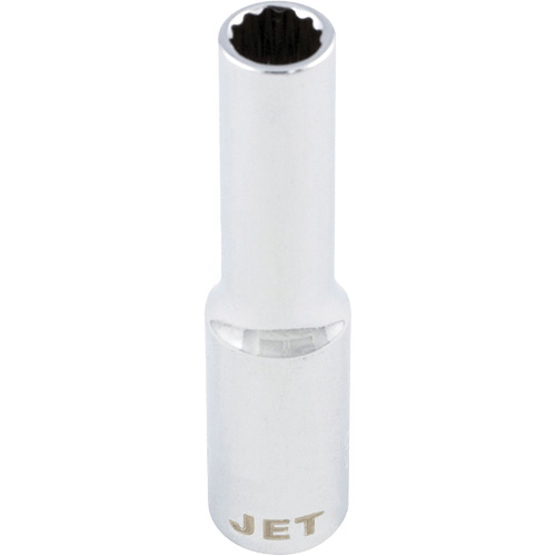 Douille chrom&eacute;e, 8 mm, Prise 1/4", 12 pans, Profond Les Fournitures Industrielles Méga