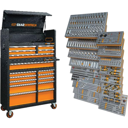 Rangement & jeu d'outils pour m&eacute;canicien, 873 morceaux Les Fournitures Industrielles Méga