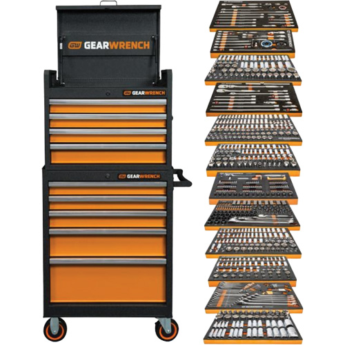 Rangement & jeu d'outils pour m&eacute;canicien, 791 morceaux Les Fournitures Industrielles Méga
