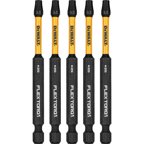 Forets pour tournevis &agrave; chocs FLEXTORQ 5 mcx, Torx, T-25, Prise 1/4" Les Fournitures Industrielles Méga