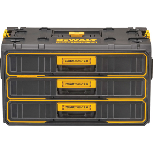 ToughSystem&reg; 2.0 Three-Drawer Unit, 21-4/5" x 12-3/10" x 12-3/5", Black/Yellow Les Fournitures Industrielles Méga