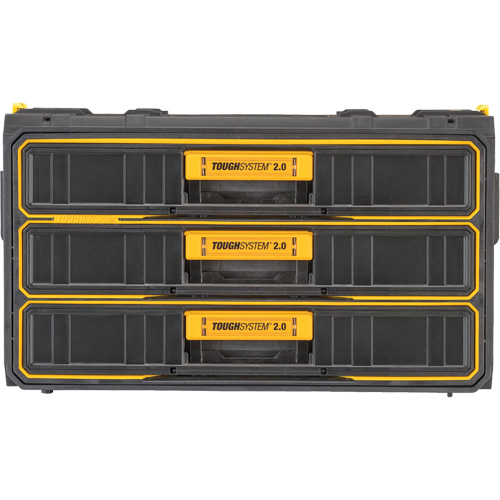 ToughSystem&reg; 2.0 Three-Drawer Unit, 21-4/5" x 12-3/10" x 12-3/5", Black/Yellow Les Fournitures Industrielles Méga
