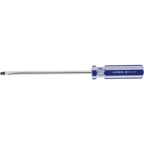 Tournevis &agrave; fente bleu transparent avec bandes, Tige de 1/4", Ronde, Prise en Plastique Les Fournitures Industrielles Méga