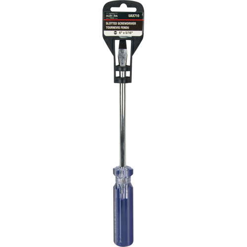Tournevis &agrave; fente bleu transparent avec bandes, Tige de 5/16", Ronde, Prise en Plastique Les Fournitures Industrielles Méga