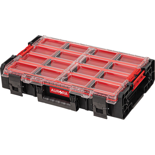 Arx X-Large Organizer with Long Bins, 23" x 15-1/5" x 5", Black Les Fournitures Industrielles Méga