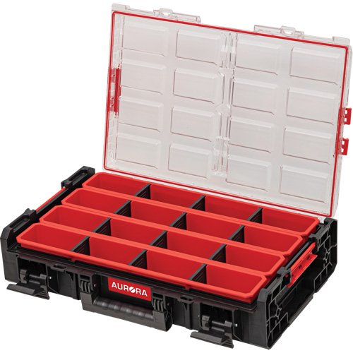 Arx X-Large Organizer with Long Bins, 23" x 15-1/5" x 5", Black Les Fournitures Industrielles Méga
