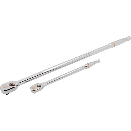 Ensemble de rochet &agrave; t&ecirc;te en goutte enti&egrave;rement polie et manche flexible extra long avec prises  1/4" & 3/8" 120XP Les Fournitures Industrielles Méga