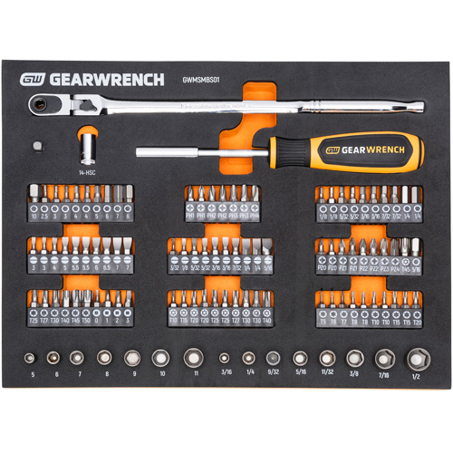 Slim Head Mechanics Tool Set in Foam Storage Tray Les Fournitures Industrielles Méga