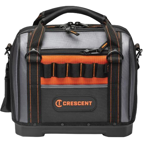 Sac ouvert de 14" pour outils d'ouvrier, Polyester, 32 pochettes, Noir/Gris Les Fournitures Industrielles Méga