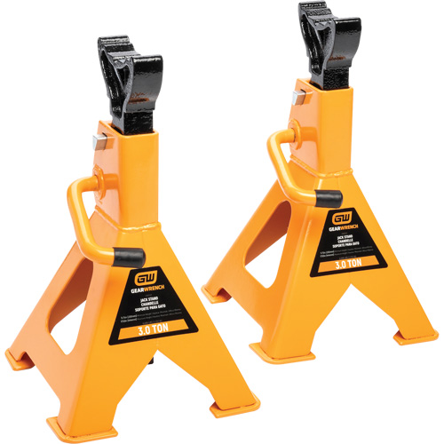 Ratcheting Jack Stand, Locking Pin, 3 tons Capacity, 11-3/4" - 17-1/2" H Les Fournitures Industrielles Méga