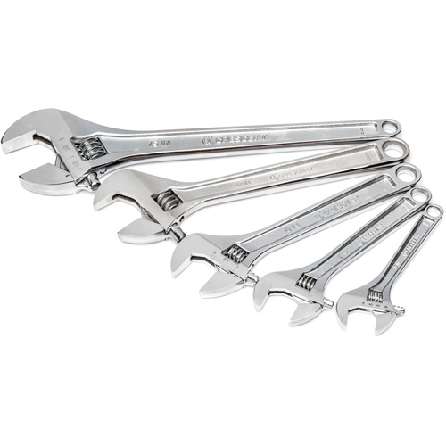 Chrome Wrench Set, Adjustable, 5 Pieces, Imperial and Metric Les Fournitures Industrielles Méga