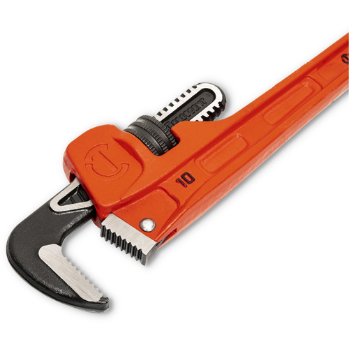 Cl&eacute; pour tuyau SLIM JAW, Cap des m&acirc;choires 1-9/10", Longueur 10", Fini Rev&ecirc;tement en poudre, Prise Non-ergonomique Les Fournitures Industrielles Méga