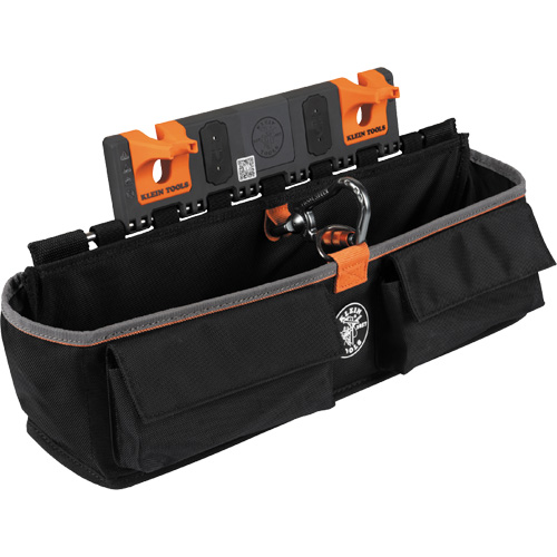 Bucket Work CentreS-Hook Large Pouch Module, Nylon, 3 Pockets, Black/Orange Les Fournitures Industrielles Méga