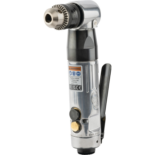 Perceuse pneumatique &agrave; angle, 20,5 pi, cu/min, 1/4" NPT, 98 dBA, 3/8" mandrin, Avec cl&eacute; Les Fournitures Industrielles Méga
