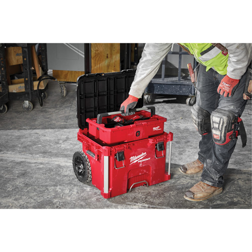 Boîte &agrave; outils sur roues PACKOUT, 18" x 22" x 19-1/2", Noir/Rouge Les Fournitures Industrielles Méga