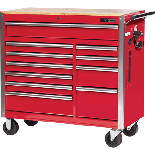 PRC4211 Armoire roulante de s&eacute;rie Pro, 11 tiroirs, 42" la x 18" p x Rouge Les Fournitures Industrielles Méga