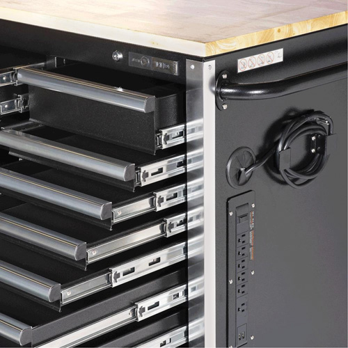 HDRC7220 HD Series Roller Cabinet, 20 Drawers, 72" W x 24" D x 42-3/10" H, Black Les Fournitures Industrielles Méga
