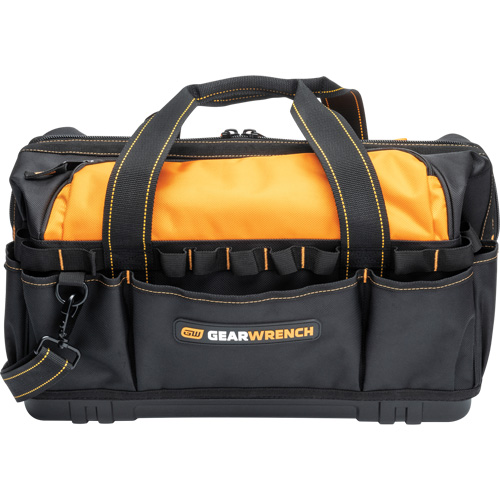 Sac &agrave; outils de 20" pour les professionnels, Nylon, 33 pochettes, Noir/Orange Les Fournitures Industrielles Méga