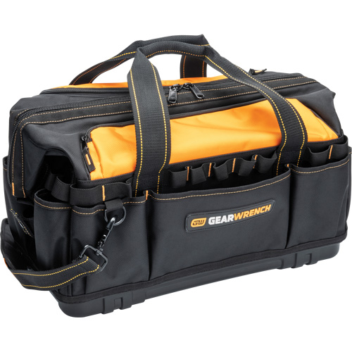 Sac &agrave; outils de 20" pour les professionnels, Nylon, 33 pochettes, Noir/Orange Les Fournitures Industrielles Méga