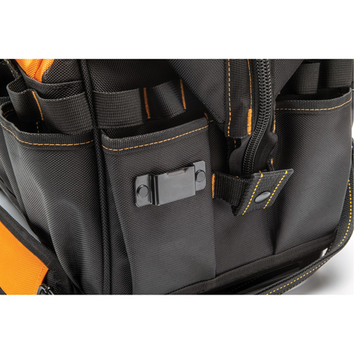 Sac &agrave; outils de 20" pour les professionnels, Nylon, 33 pochettes, Noir/Orange Les Fournitures Industrielles Méga