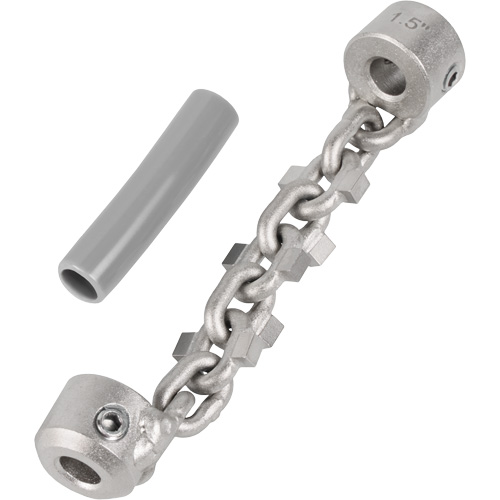 Chaîne de nettoyage de tuyaux de 1-1/4" - 1-1/2" pour c&acirc;ble de serpent &agrave; chaîne de 1/4" Les Fournitures Industrielles Méga