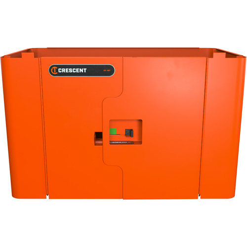 Armoire de rangement s&eacute;curis&eacute;e RAILWORKS en acier avec panneau &agrave; deux portes verrouillables Les Fournitures Industrielles Méga