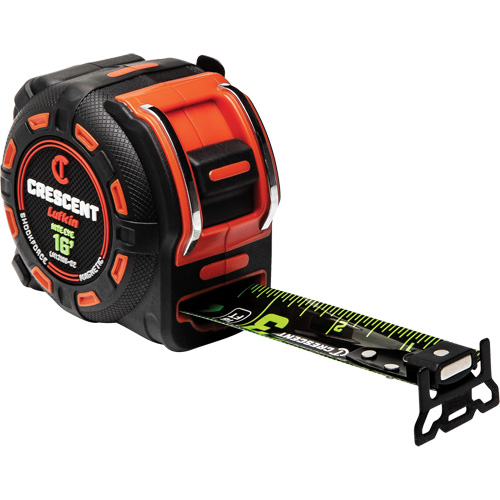 Shockforce NITE EYE Magnetic Tape Measure, 1-1/4" x 16', SAE Graduations Les Fournitures Industrielles Méga