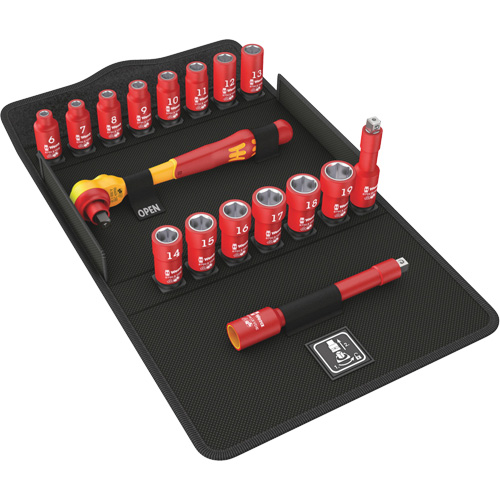 Jeu de cliquets isolants Zyklop 8100 SB VDE 1, 7 Mcx, Prise de 3/8" Les Fournitures Industrielles Méga