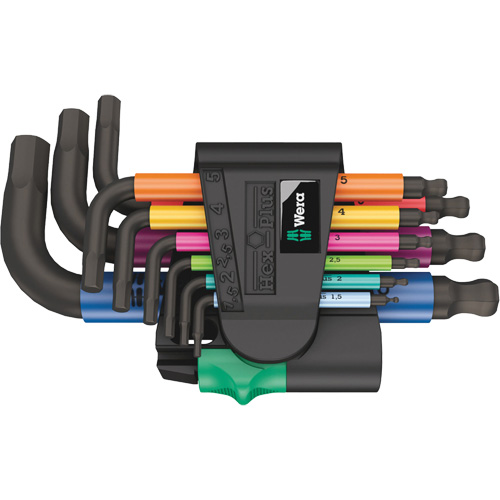 Jeu de cl&eacute;s coud&eacute;es multicolores 950/9 Hex-Plus , 9 mcx, M&eacute;trique Les Fournitures Industrielles Méga