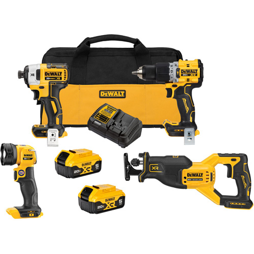 Ensemble de quatre outils combin&eacute;s sans fil et sans balai XR, Lithium-ion, 20 V Les Fournitures Industrielles Méga