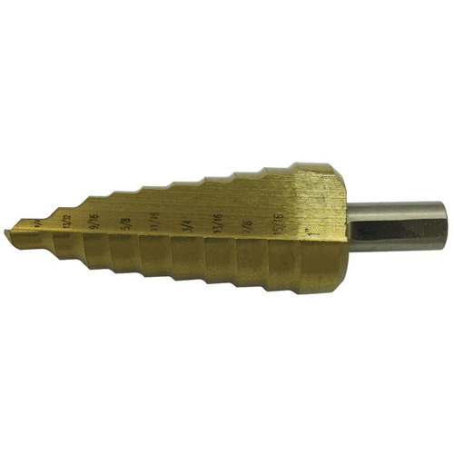 Foret &agrave; 11 &eacute;tages super premi&egrave;re qualit&eacute; JET-KUT, 1/4" - 1-3/8", Incr&eacute;ments de 7/8"/1"/1/4"/1-3/8"/1-1/8"/1-1/4"/13/16"/25/64"/35/64"/11/16"/1-7/32", Acier Les Fournitures Industrielles Méga