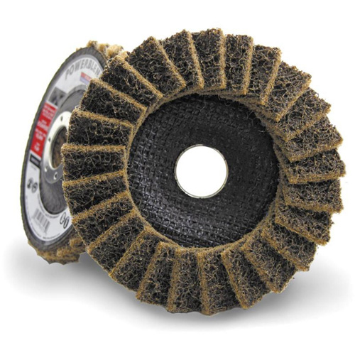 Disque &agrave; lamelles incurv&eacute; pour traitement de surface POWERBLEND SCD, 4-1/2" x 7/8", Type 29, Grain Cors&eacute; Les Fournitures Industrielles Méga